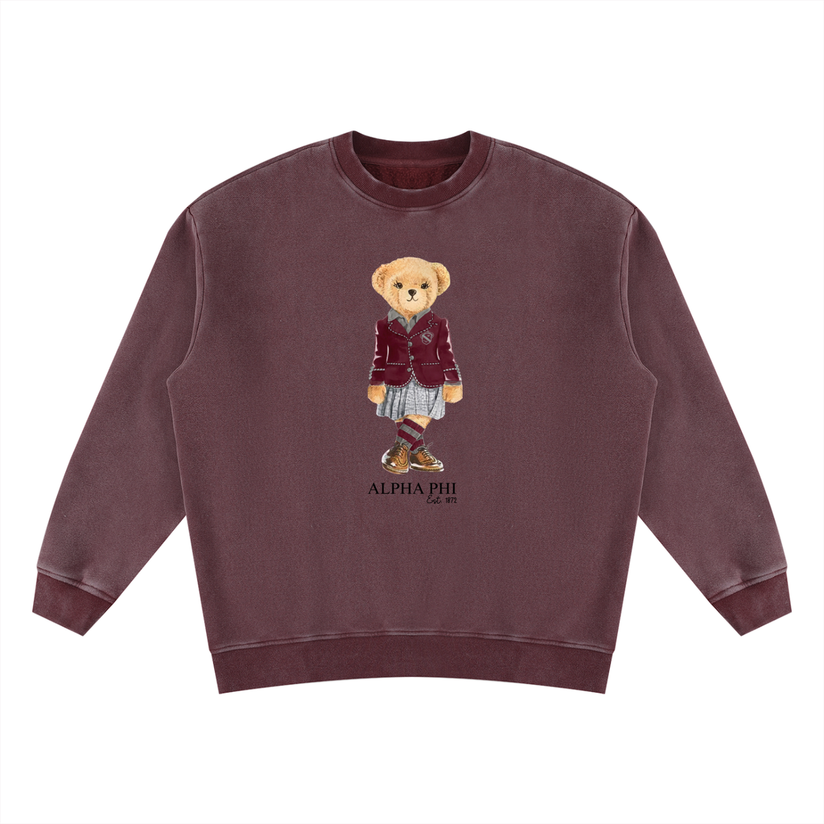 Alpha Phi Sorority Bear Vintage Wash Sweatshirt