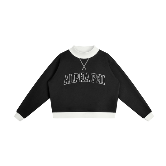 Alpha Phi Two Tone Mock Neck Sweatshirt