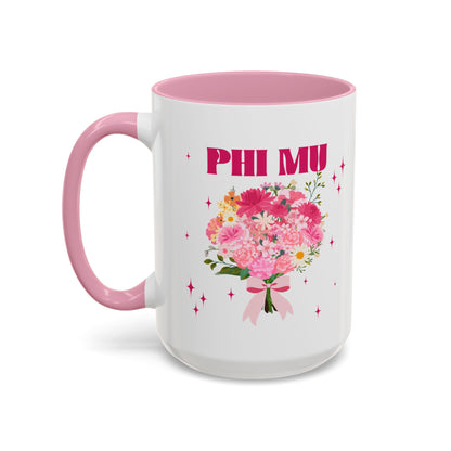 Phi Mu Bouquet Personalized Mug