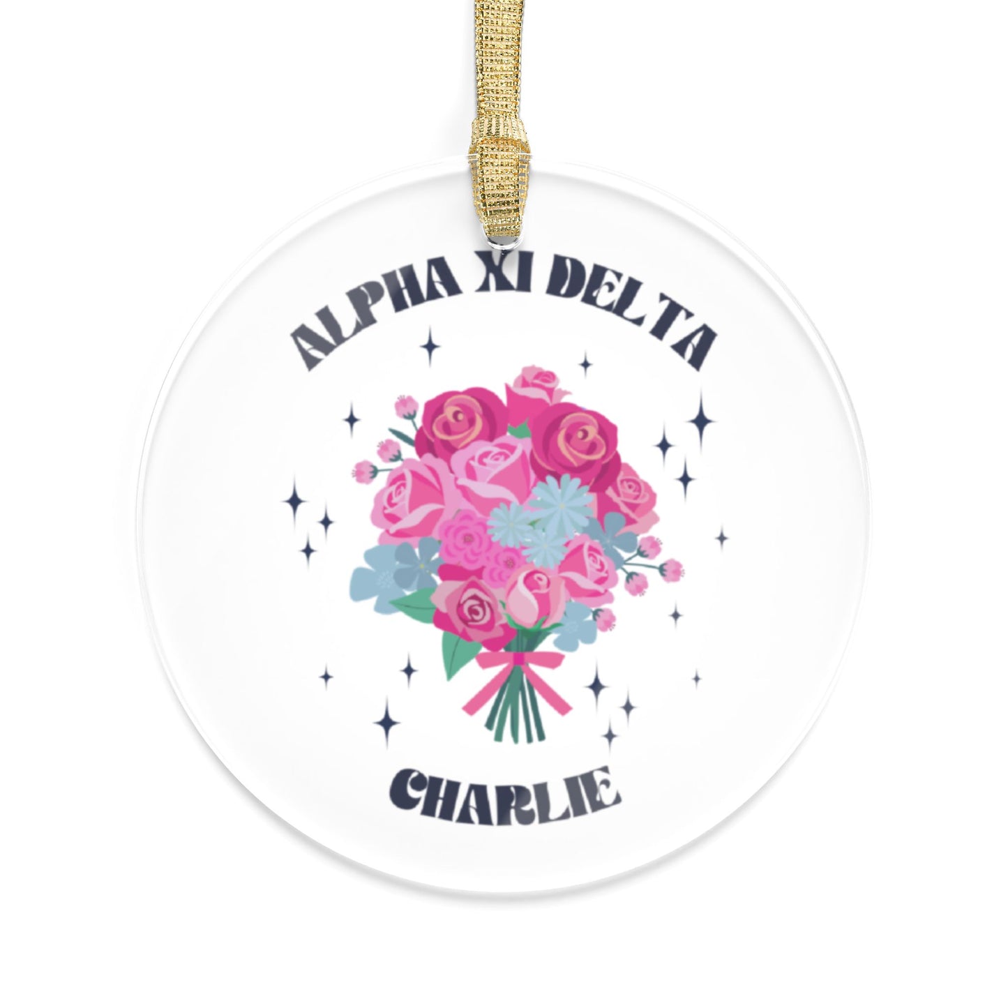 Alpha Xi Delta Bouquet Personalized Acrylic Ornament