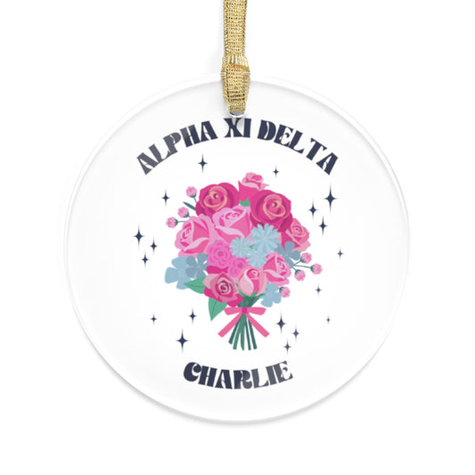 Alpha Xi Delta Bouquet Personalized Acrylic Ornament