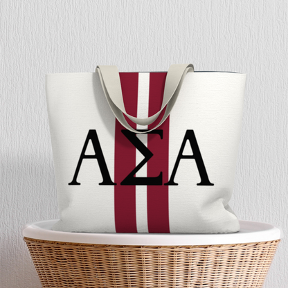 Alpha Sigma Alpha Personalized Stripe Tote Bag