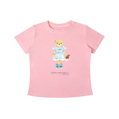 Alpha Chi Omega Flower Bear T Shirt