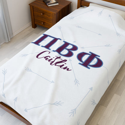 Pi Beta Phi, pi phi merchandise, sorority blanket, personalized blanket, pi beta phi gift