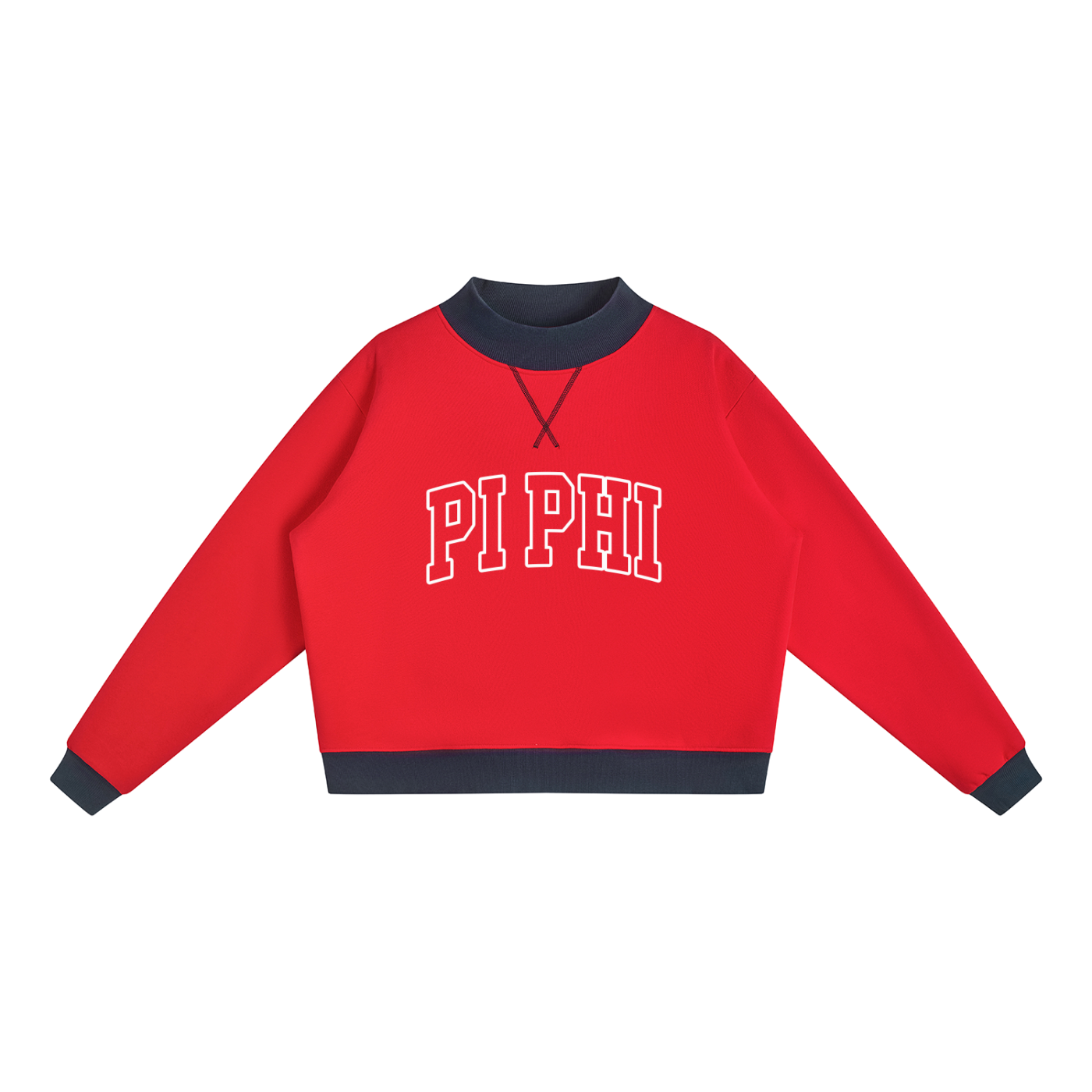 Pi Beta Phi Two Tone Mock Neck Sweatshirt