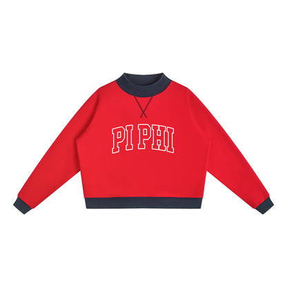 Pi Beta Phi Two Tone Mock Neck Sweatshirt