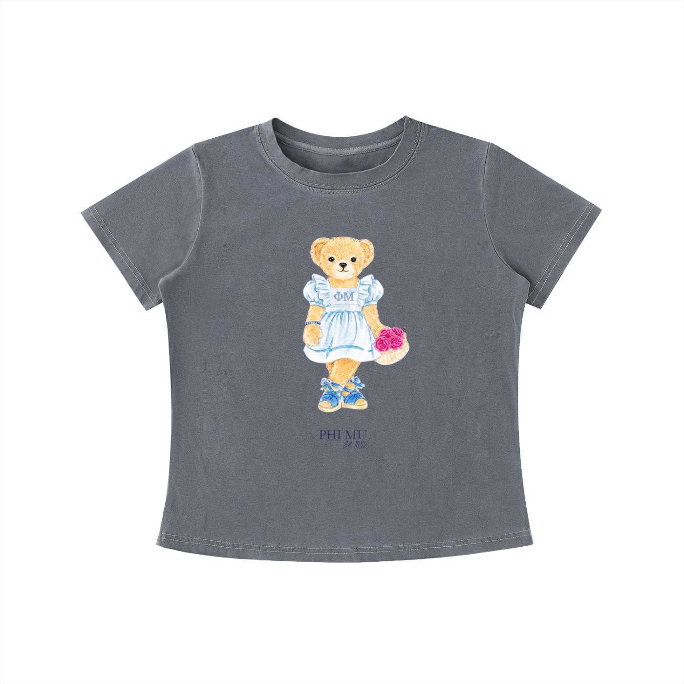 Phi Mu Flower Bear T Shirt