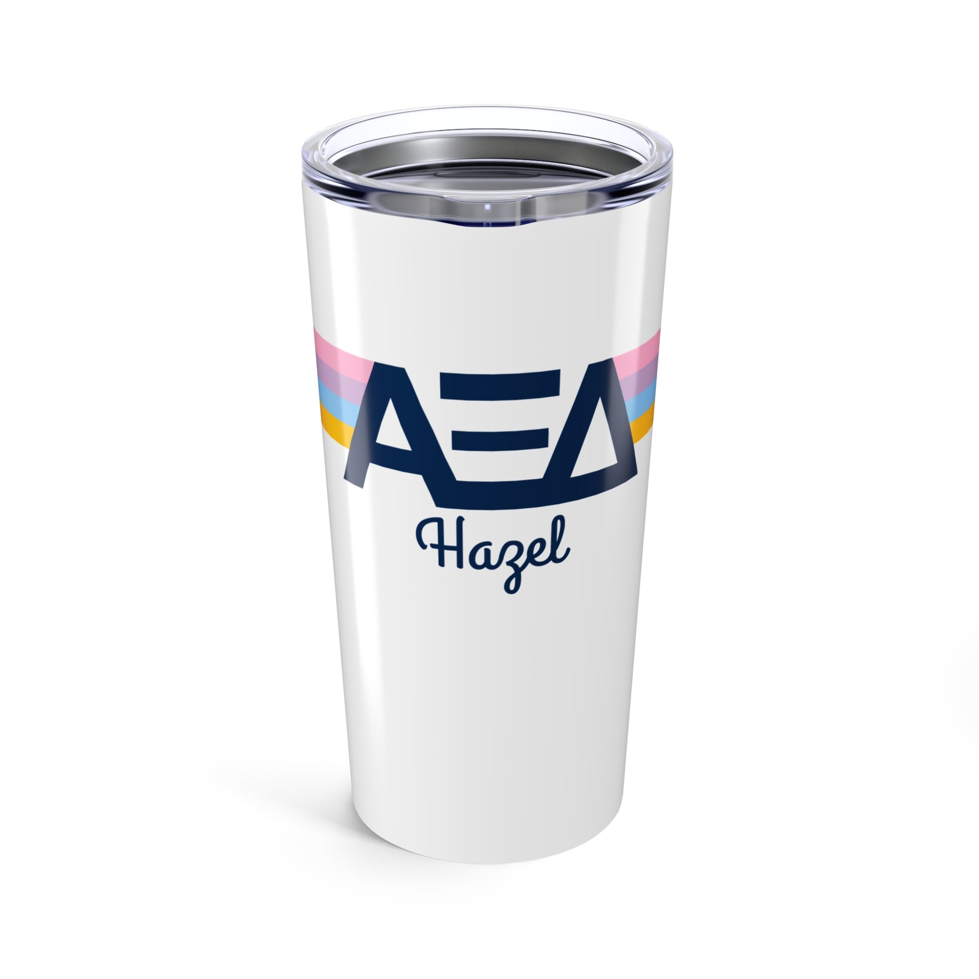 Alpha Xi Delta Personalized Stripe Tumbler - Ivy Society
