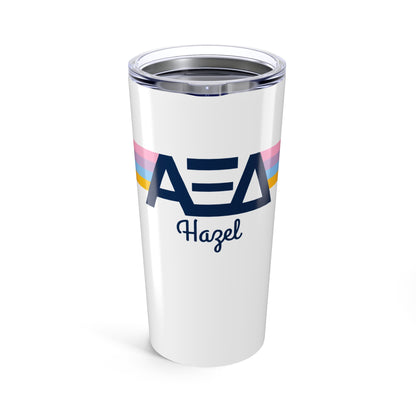 Alpha Xi Delta Personalized Stripe Tumbler - Ivy Society