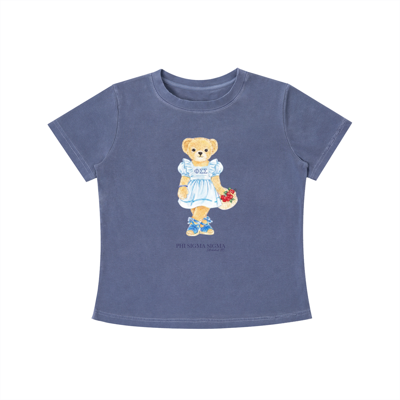Phi Sigma Sigma Flower Bear T Shirt