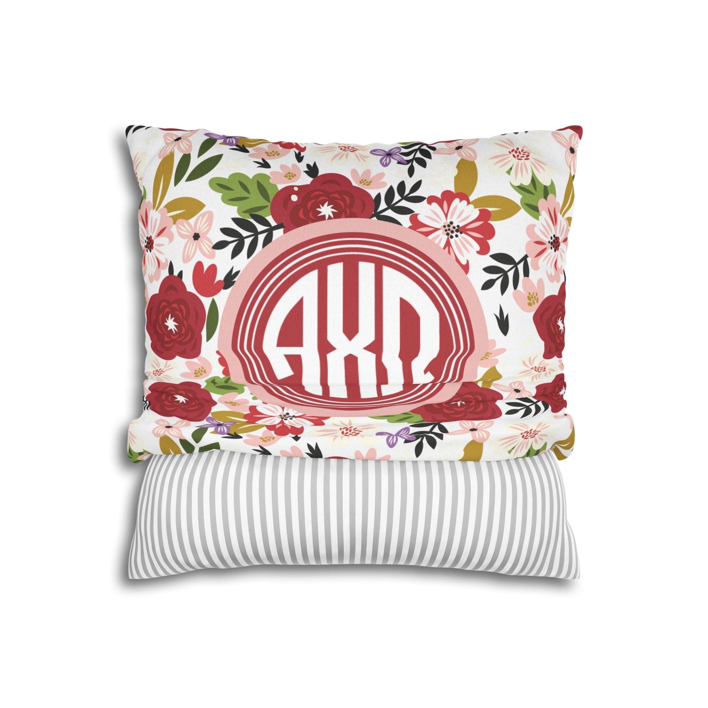Alpha Chi Omega Floral Throw Pillow Cover - Ivy Society
