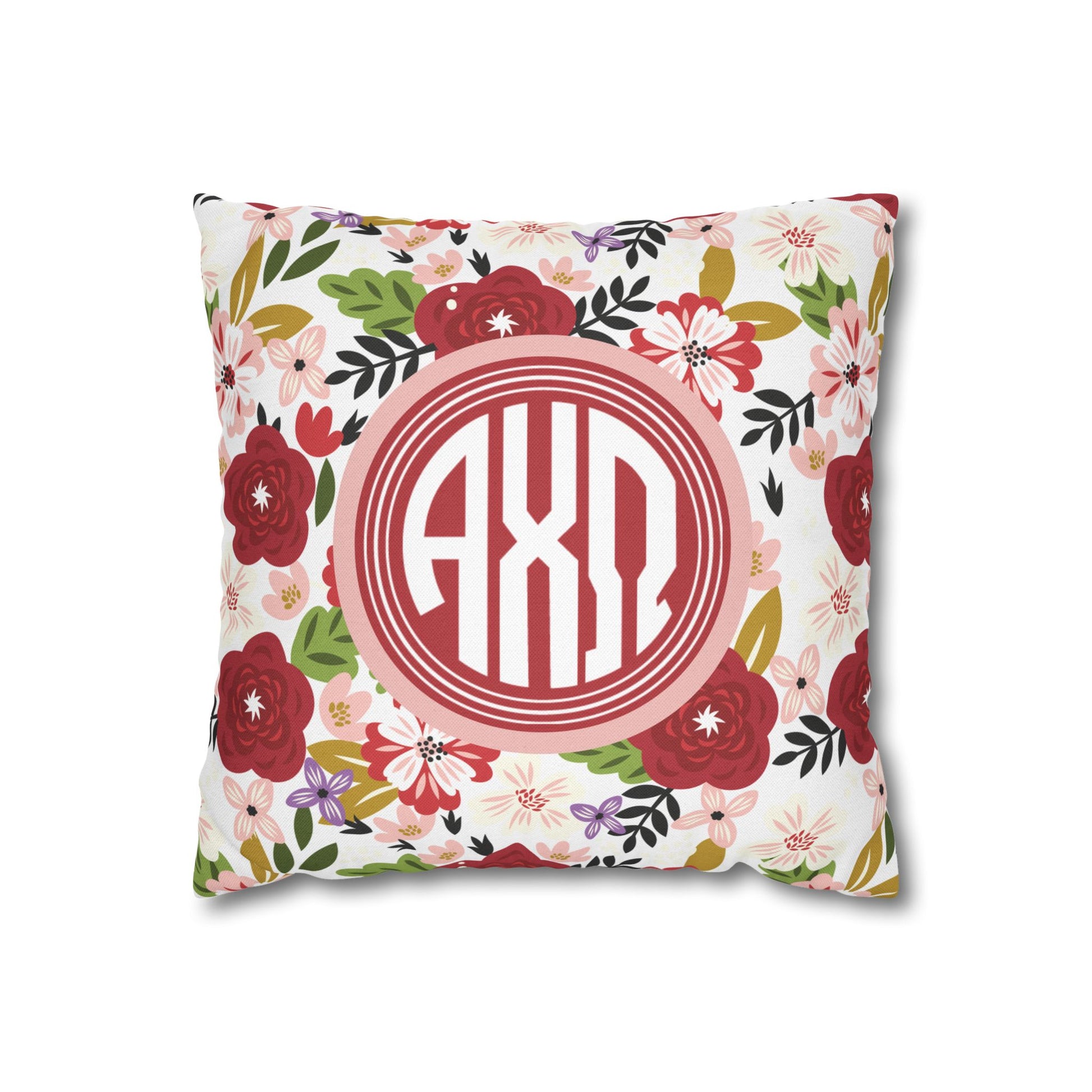 Alpha Chi Omega Floral Throw Pillow Cover - Ivy Society