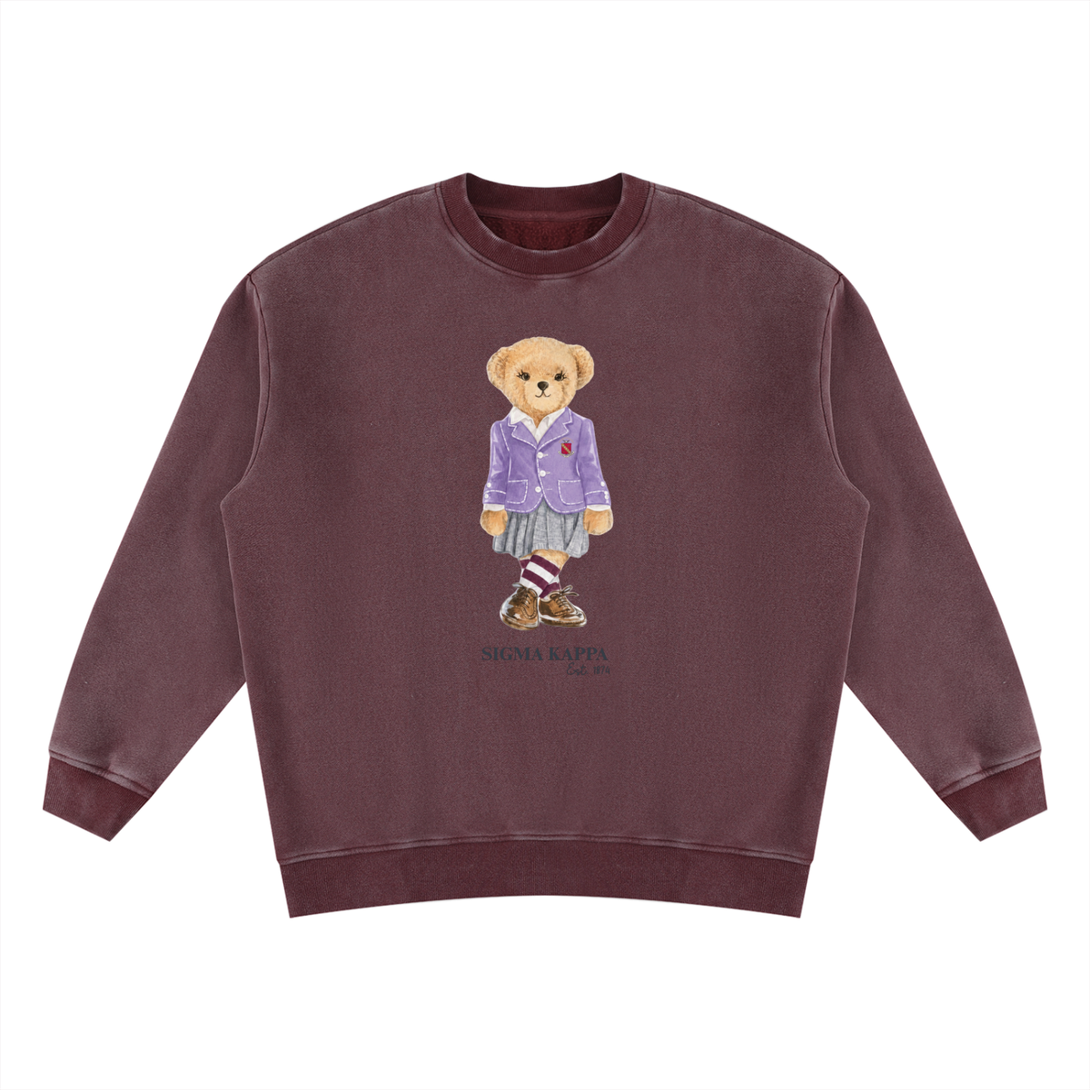 Sigma Kappa Sorority Bear Vintage Wash Sweatshirt
