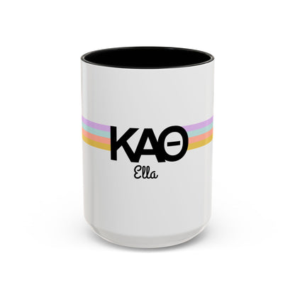 Kappa Alpha Theta Retro Stripe Personalized Mug - Ivy Society