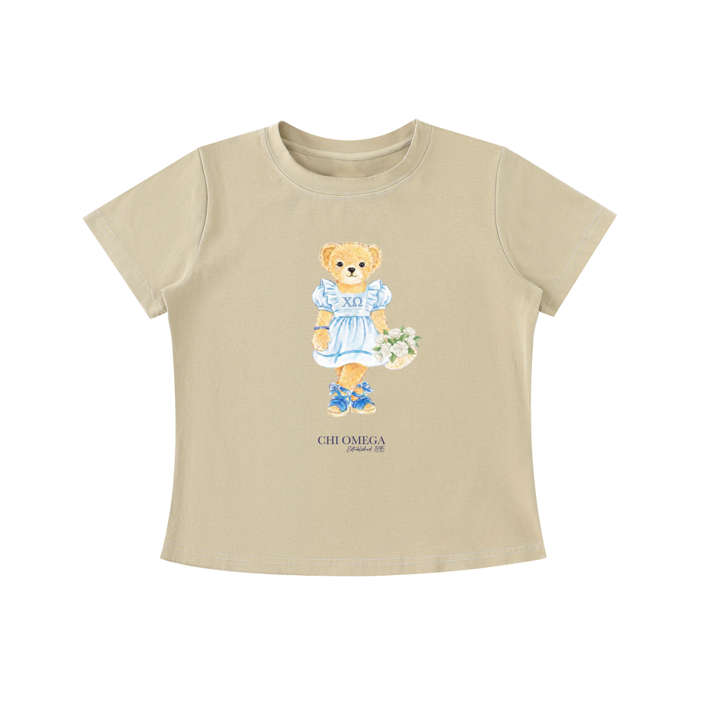 Chi Omega Flower Bear T Shirt