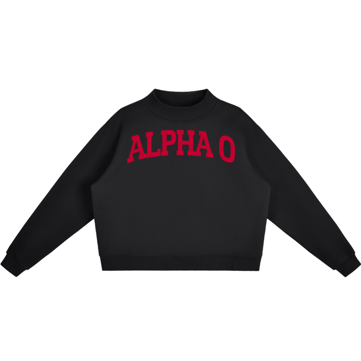 Red Alpha Omicron Pi Mock Neck Sweatshirt