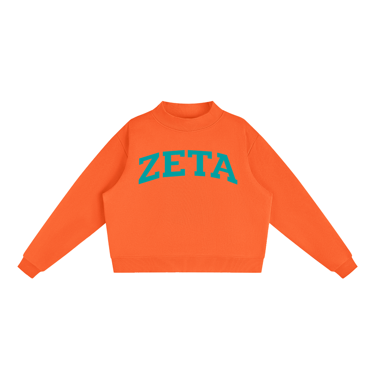 Zeta Tau Alpha Turquoise Mock Neck Sweatshirt