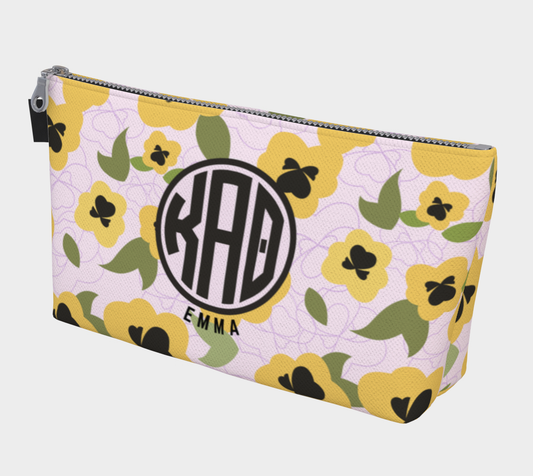 Kappa Alpha Theta Personalized Floral Makeup Bag