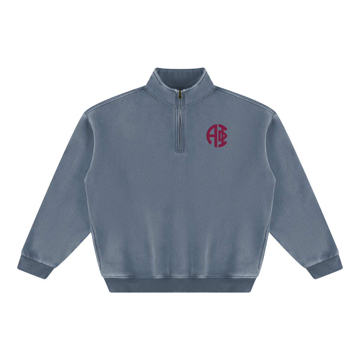Alpha Phi Round Monogram Quarter Zip Sweatshirt