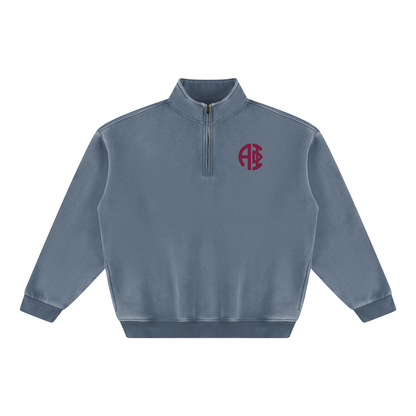 Alpha Phi Round Monogram Quarter Zip Sweatshirt