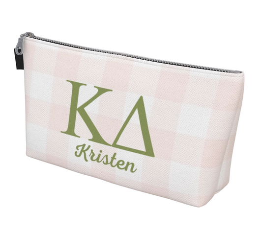 Kappa Delta Personalized Gingham Makeup Bag