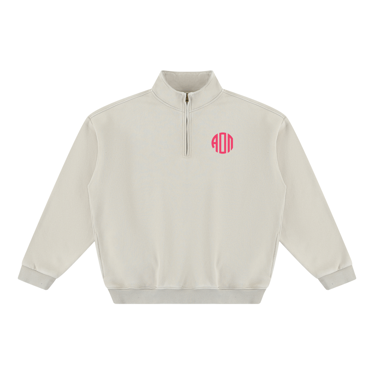 Alpha Omicron Pi Round Monogram Quarter Zip Sweatshirt