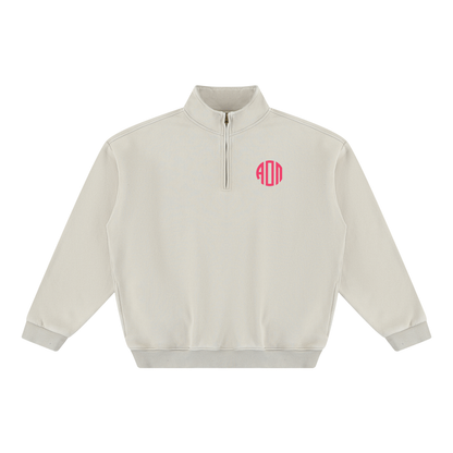 Alpha Omicron Pi Round Monogram Quarter Zip Sweatshirt
