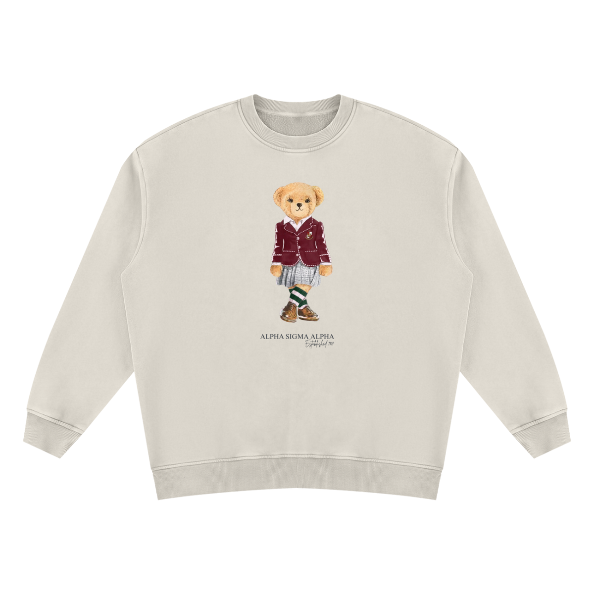 Alpha Sigma Alpha Sorority Bear Vintage Wash Sweatshirt