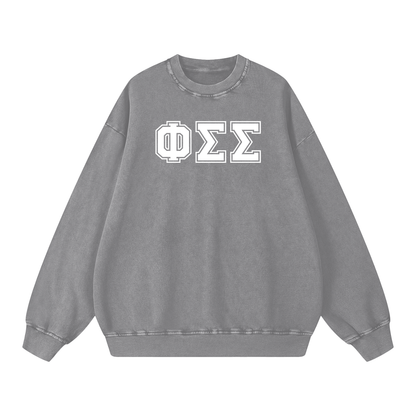 Phi Sigma Sigma Letters Oversized Sweatshirt - Ivy Society