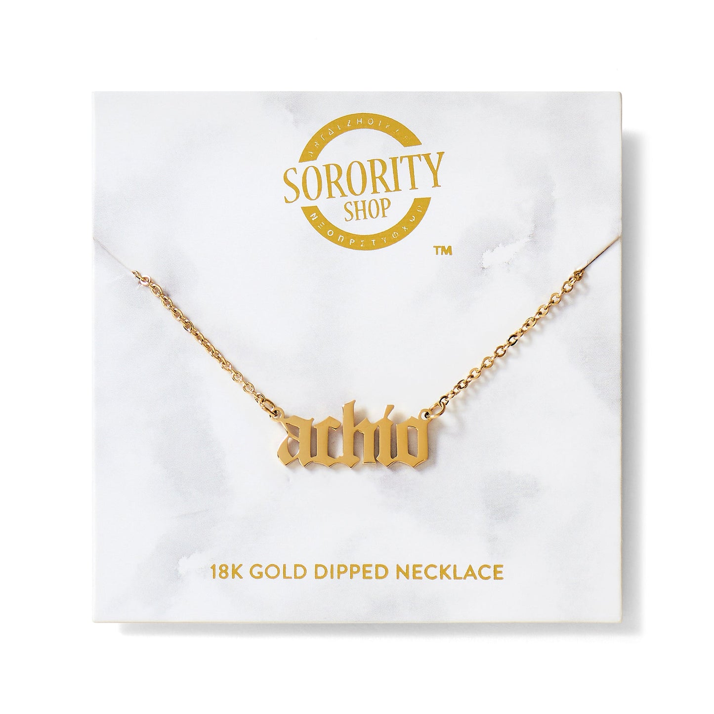 Alpha Chi Omega Old English Sorority Necklace