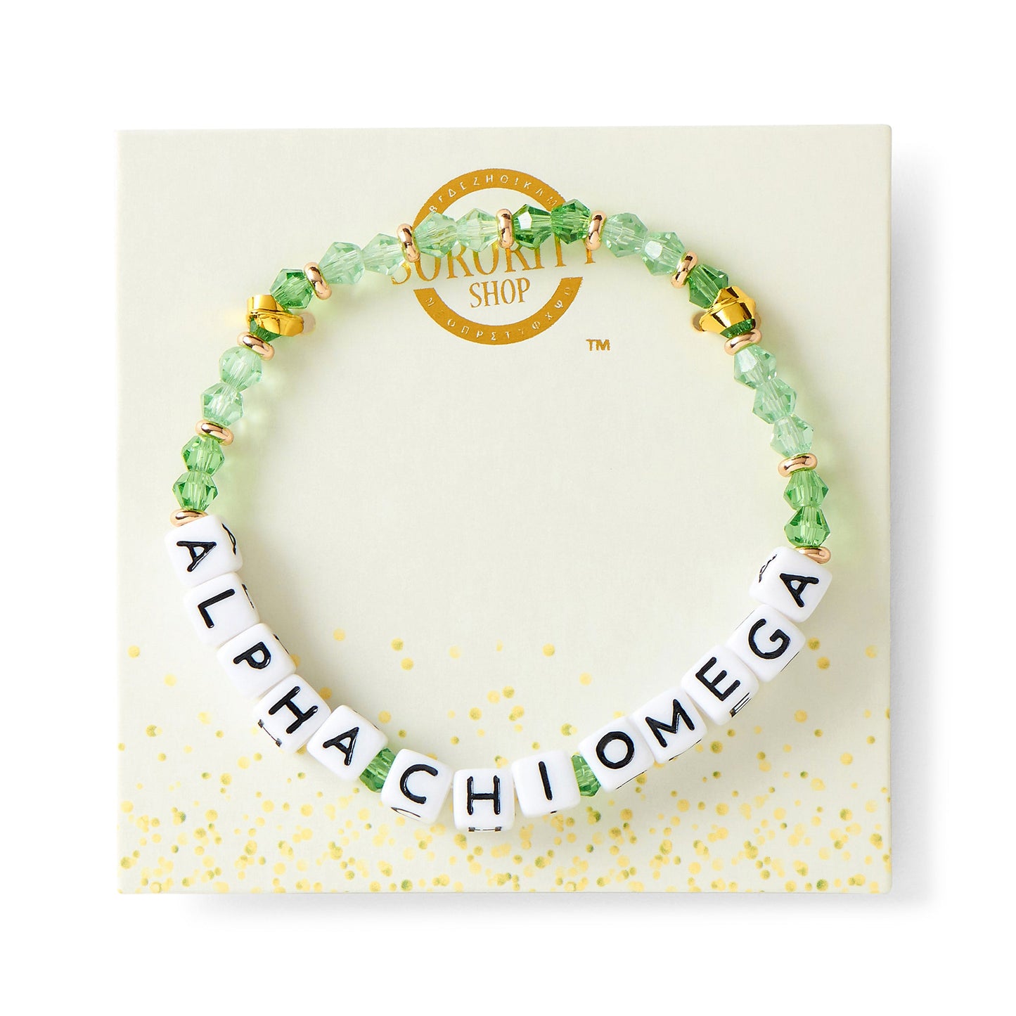 Alpha Chi Omega Glass Bead Bracelet