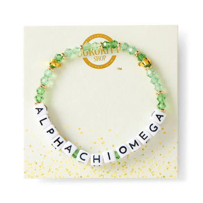 Alpha Chi Omega Glass Bead Bracelet