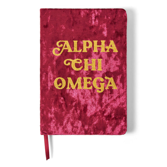 Alpha Chi Omega Velvet Notebook