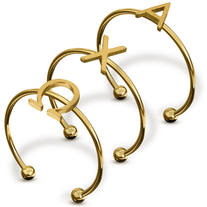 Alpha Chi Omega Gold Ring Stack