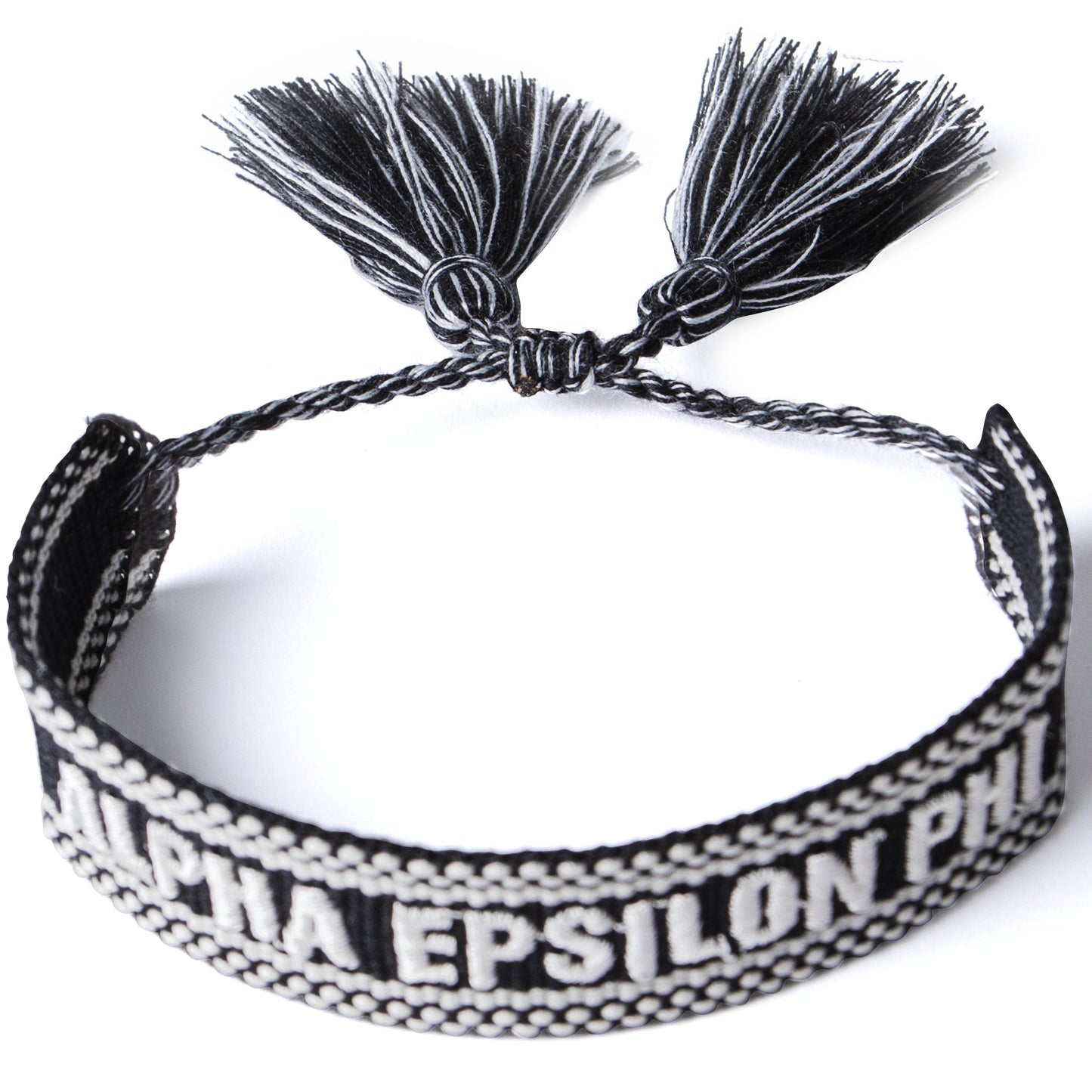 Alpha Epsilon Phi Black & White Woven Bracelet
