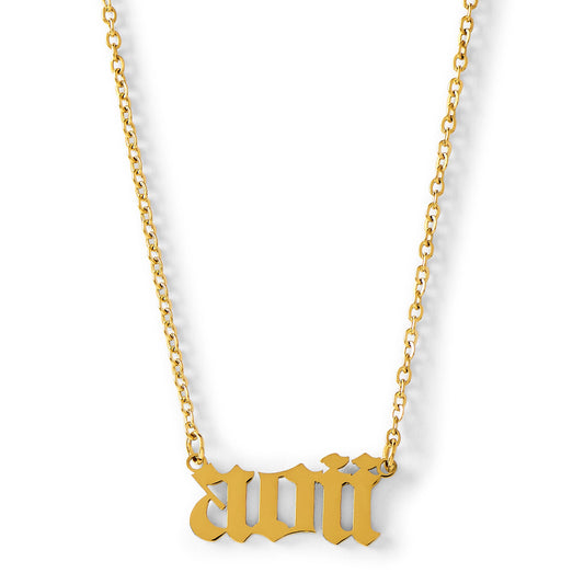 Alpha Omicron Pi Old English Necklace