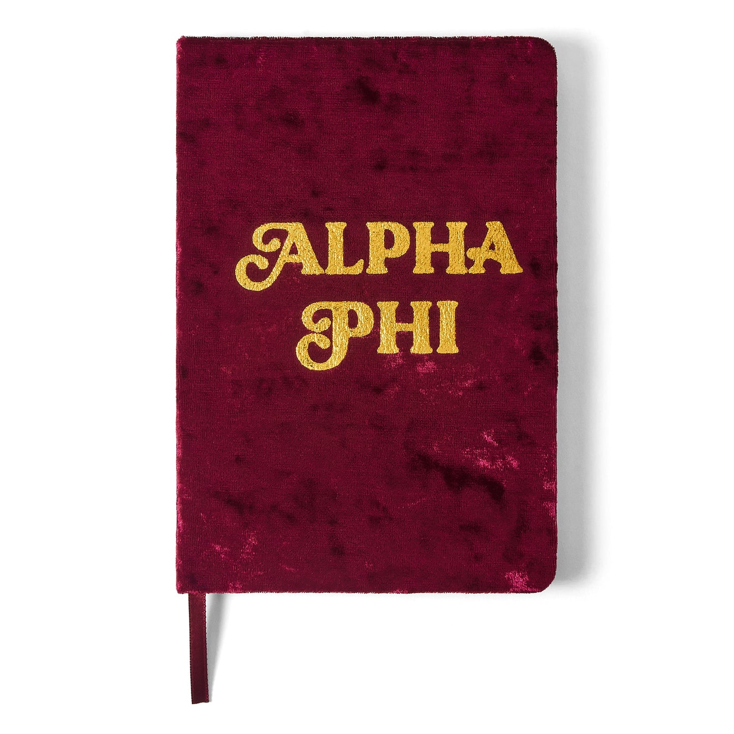 Alpha Phi Velvet Notebook with Gold Foil Imprint