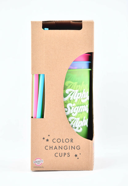 Alpha Color Change Alpha Sigma Alpha Color Changing Cups 4 Pack | Ivy Society