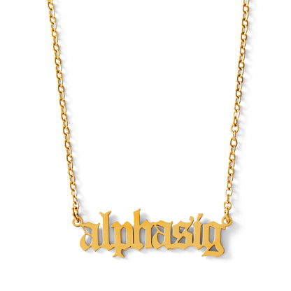 Alpha Sigma Alpha Old English Necklace