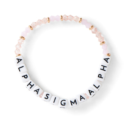 Alpha Sigma Alpha Glass Bead Bracelet