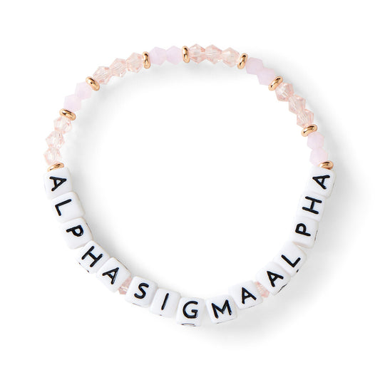 Alpha Sigma Alpha Glass Bead Bracelet