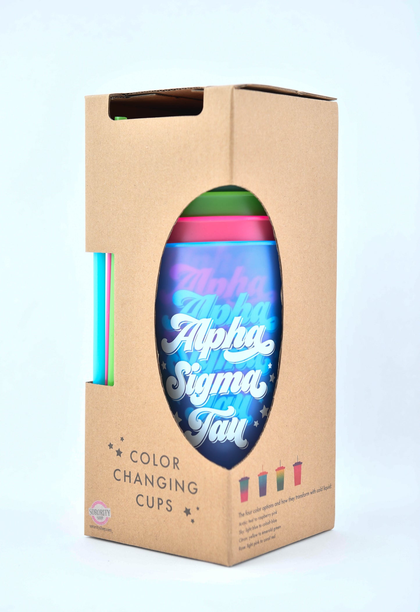 Alpha Sigma Tau Color Changing Cups 4 Pack - Ivy Society