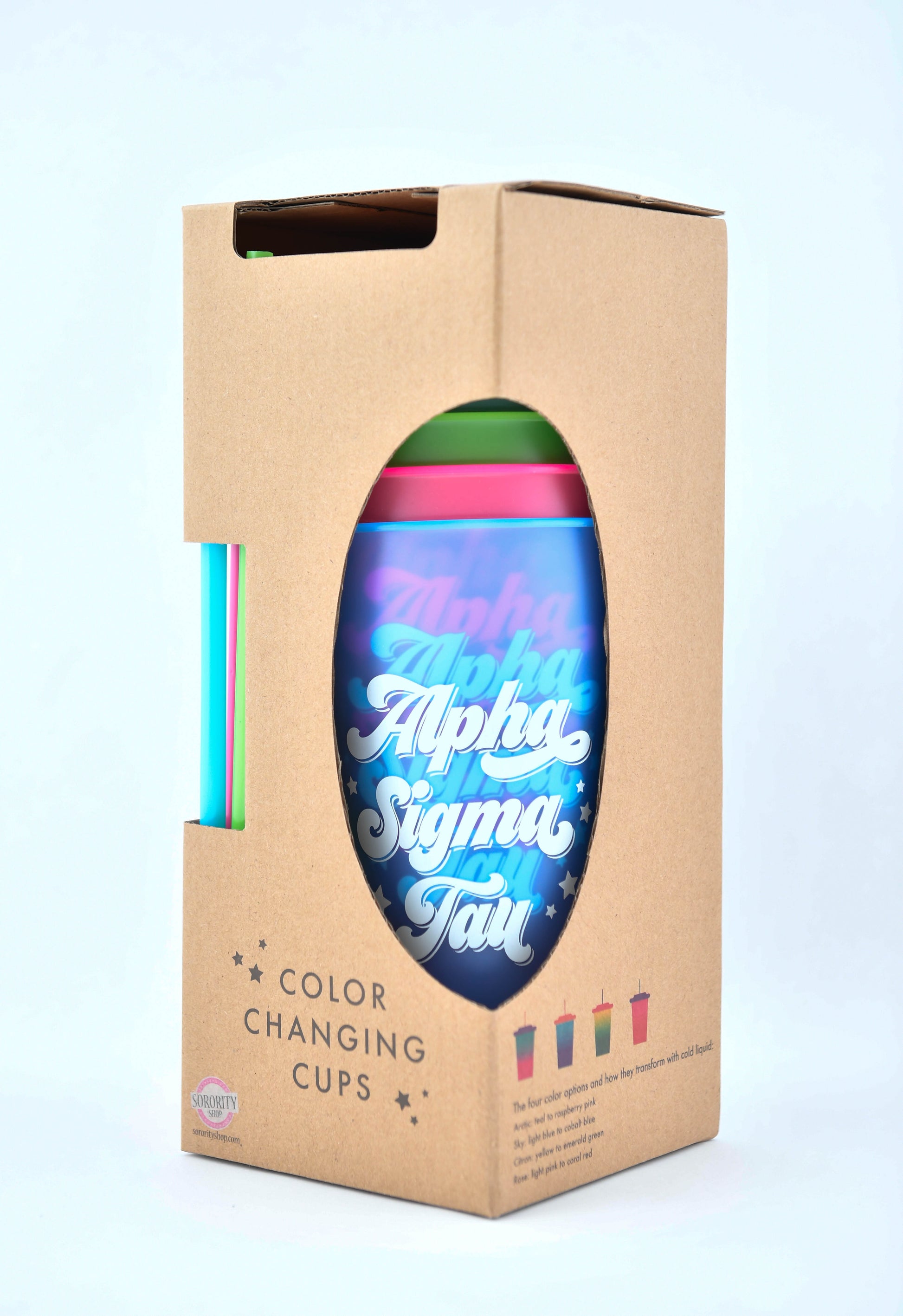Alpha Sigma Tau Color Changing Cups 4 Pack - Ivy Society