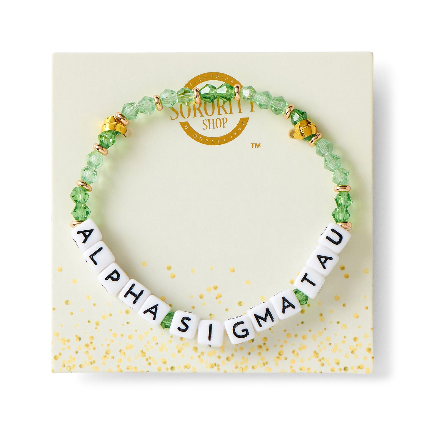 Alpha Sigma Tau Glass Bead Bracelet