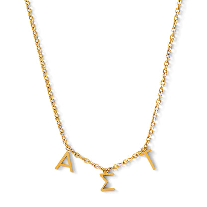 Alpha Sigma Tau Letters Necklace