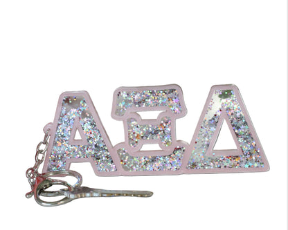 Alpha Xi Delta Glitter Sorority Keychain