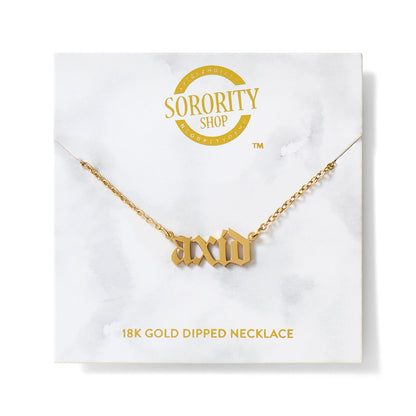 Alpha Xi Delta Old English Necklace