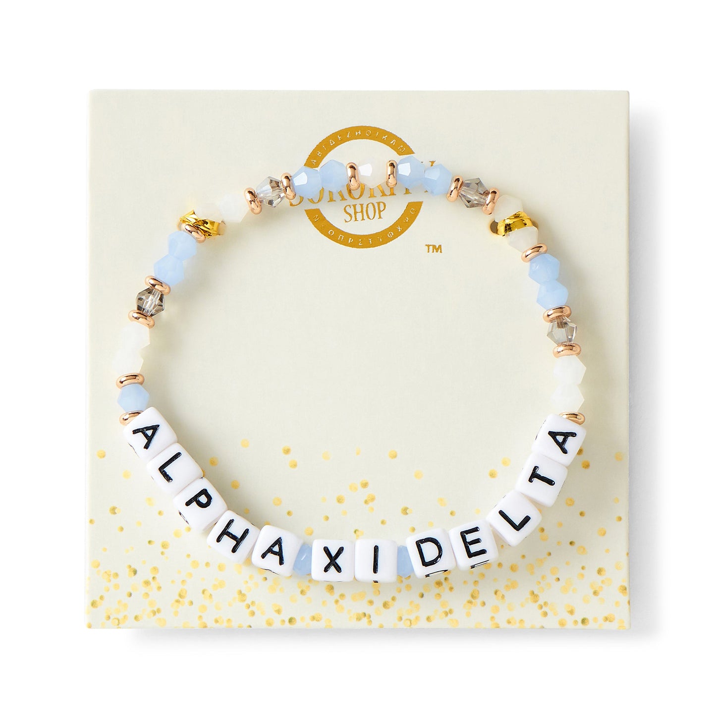 Alpha Xi Delta Glass Bead Bracelet