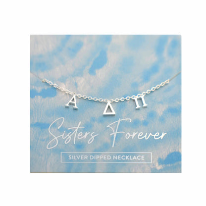 Alpha Delta Pi Silver Letters Necklace