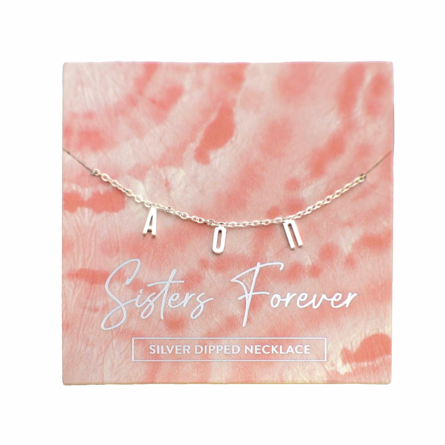 Alpha Omicron Pi Silver Letters Necklace